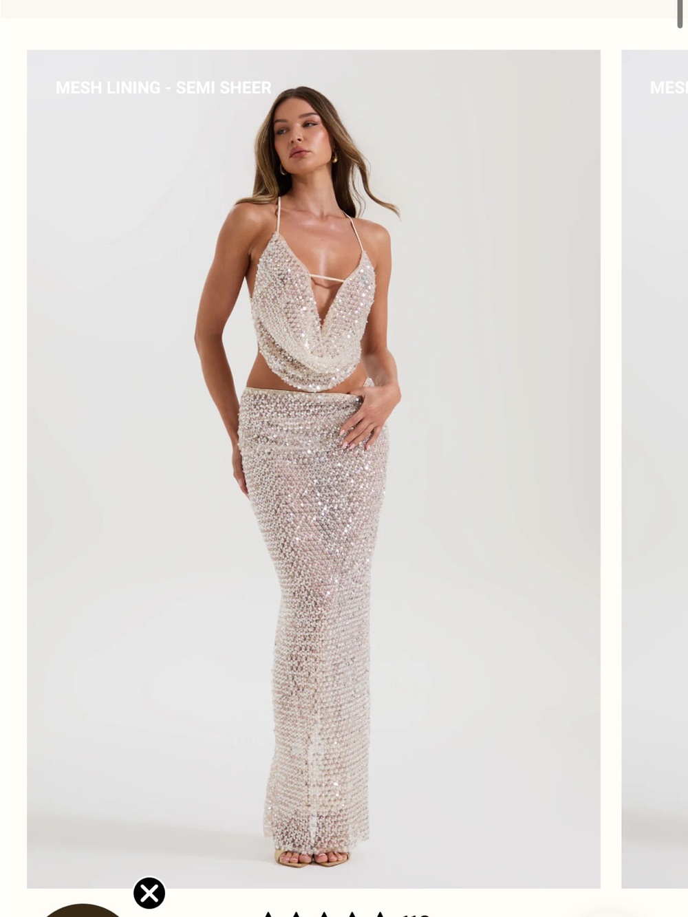 Sydney Lane Semi Sheer Tall Sequin Maxi Skirt